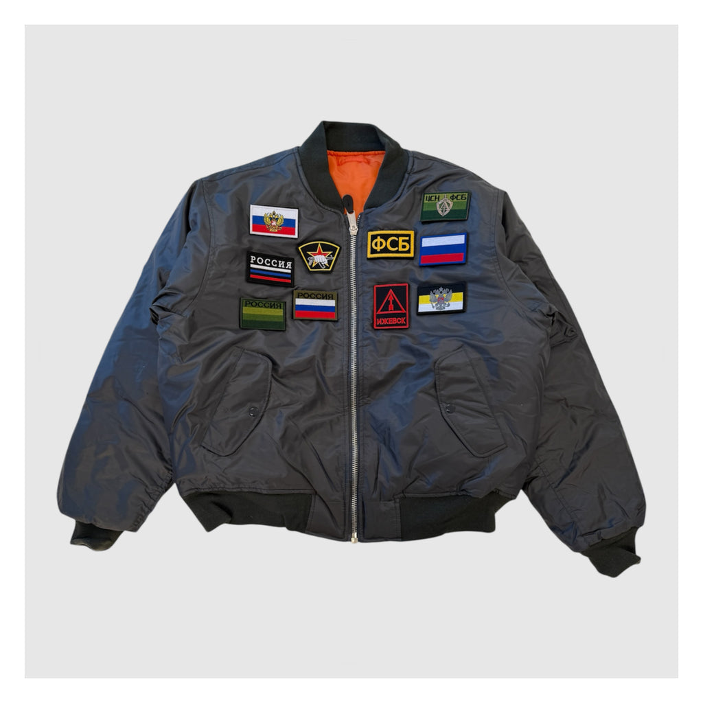 RUSSIAN PATCH WORK BOMBER JACKET